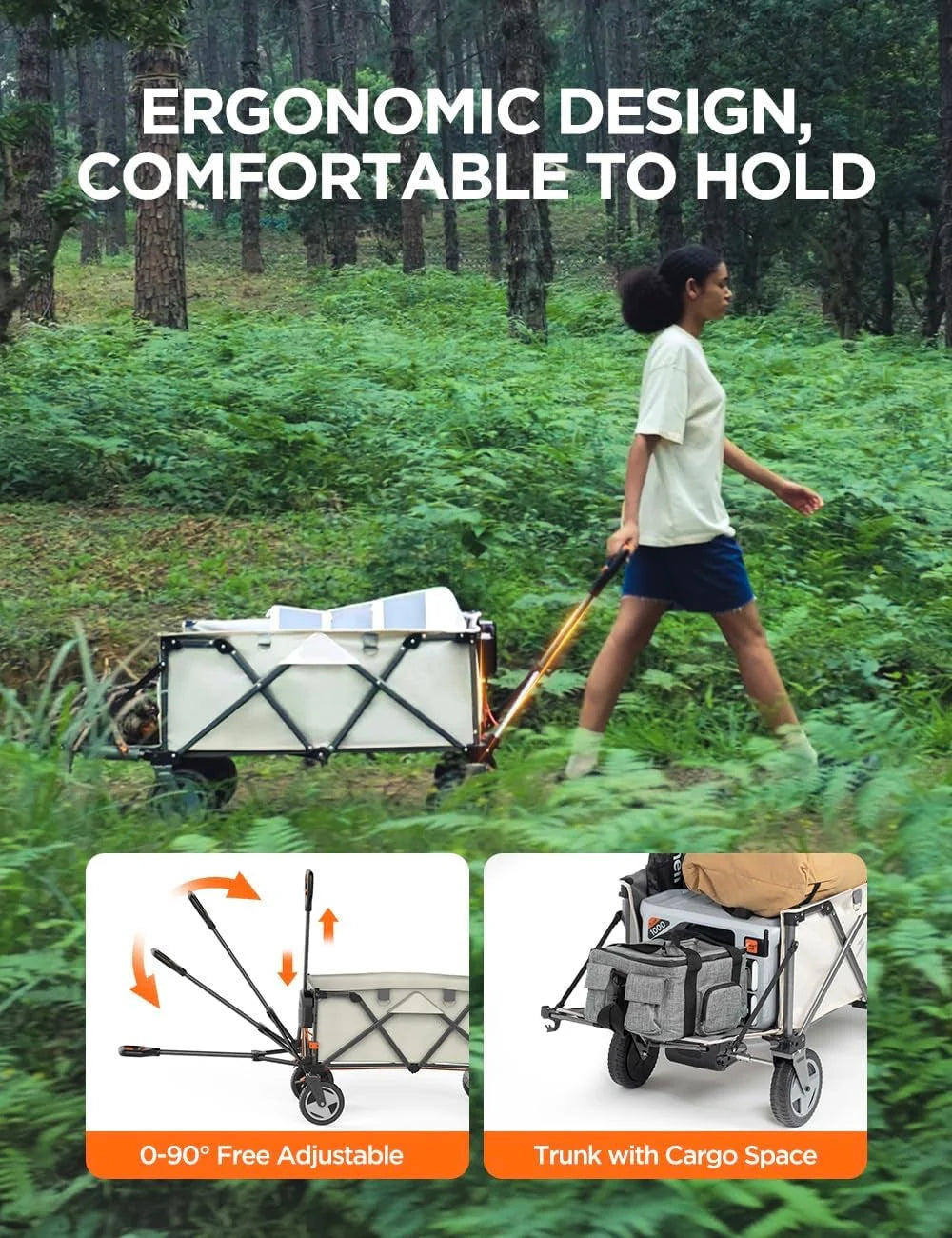 Foldable Portable Electric Utility Wagon – Effortless Heavy Cargo Handling